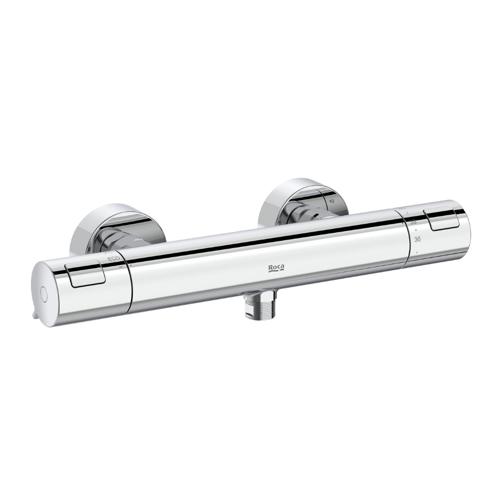 Cut out image of the Roca T-500 Chrome Round Thermostatic Shower Valve